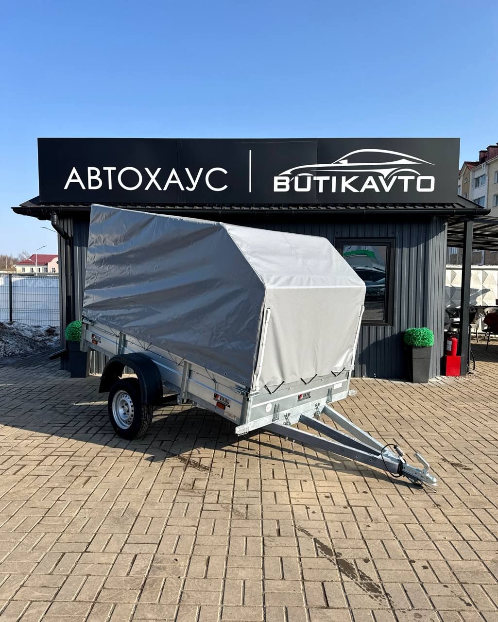 Прицеп для автомобиля Викинг 1525 TR борт 290мм с тентом с каркасом 1200мм