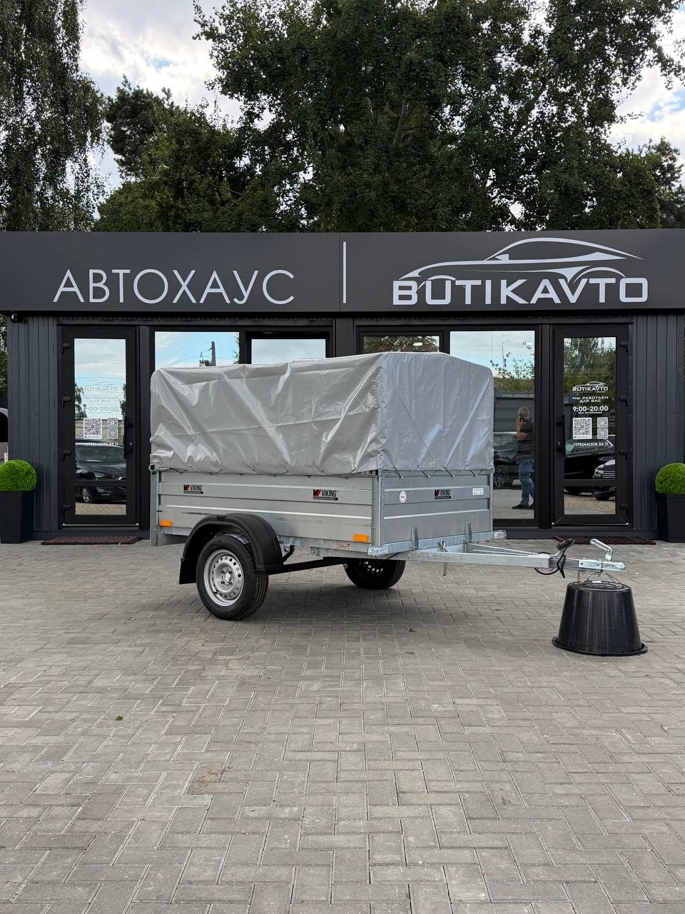 Прицеп для автомобиля Викинг 1320 борт 500мм с тентом с каркасом 700мм