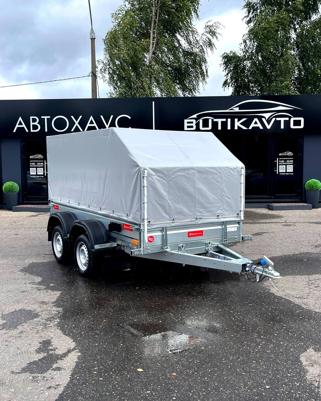 Прицеп для автомобиля MULLERWAGEN 1327 X2 PRO борт 280мм с тентом с каркасом 1000мм