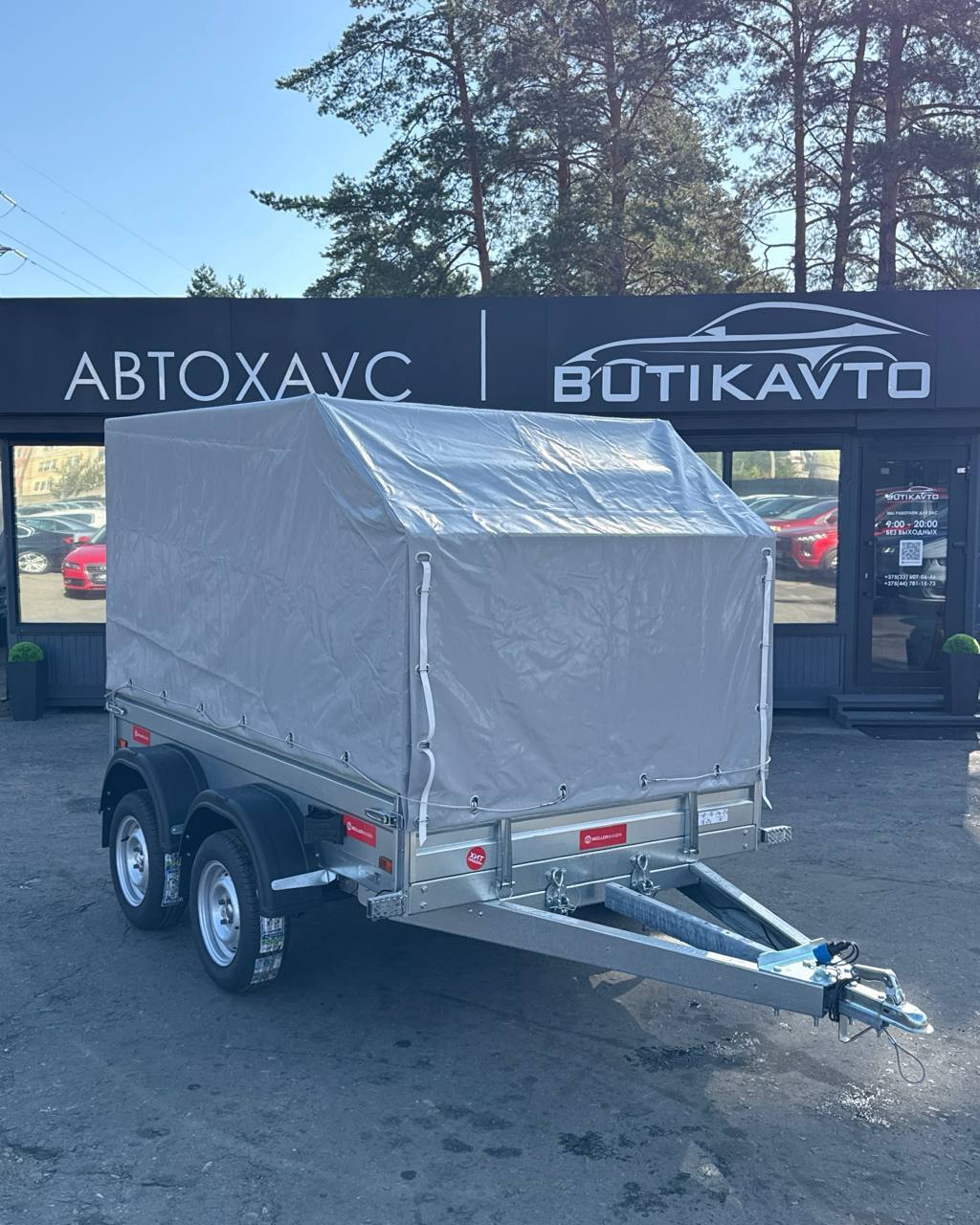 Прицеп для автомобиля Mullerwagen  1525 X2 борт 280мм с тентом с каркасом 1000мм