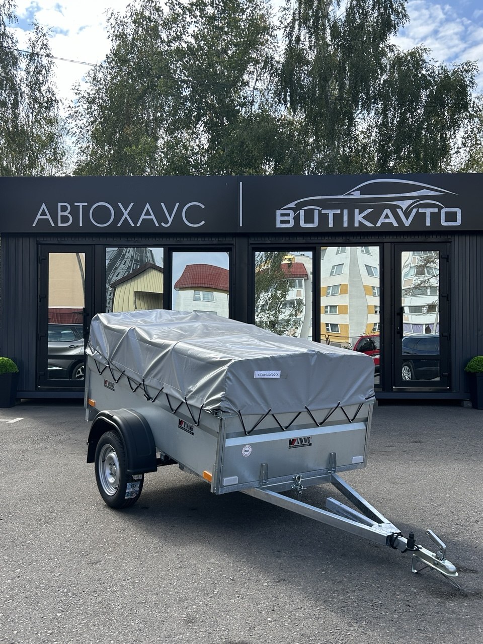 Прицеп для автомобиля Викинг 1220 Light Pro New борт 500мм с тентом с каркасом 300мм